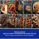 Electric BBQ Grill Techwood 15-Serving Indoor/Outdoor Electric Grill for Indoor & Outdoor Use, Double Layer Design, Portable Removable Stand Grill, 1600W