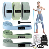 HIMESPORNER 9 PCS Fabric Resistance Bands Set for Working Out, Non-Slip Exercise Booty Bands for Women & Men Leg and Glutes with Hair Ties and Tape Measure - for Home Gym Workout, Yoga, Pilates