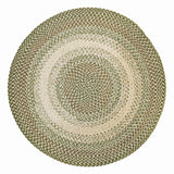 Super Area Rugs Braided Rug Round 8ft Farmhouse Kitchen Rug - Ridgewood Braided Carpet for Living Room - Reversible - Indoor/Outdoor - Made in USA - Forest Green/Beige, 8' Round