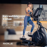 Elliptical Machine: E25 Elliptical Gym Equipment for Home and Studio, Exercise Equipment with 7.5" LCD Display, Tablet Holder, Adjustable Resistance, Power Incline and Heart Rate Monitoring (E25) SOLE