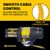 Novawinch FENIX 2500 ATV Winch Synthetic Rope - 2500lb Line Pull 12V Electric Winch for ATV UTV - Aluminum Hawse Fairlead - Sealed 3.0 HP Permanent Magnet Motor - Mechanical Load Holding Brake System