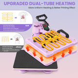 Heat Press, 8 in 1 Tshirt Press Machine 15"x12" 360° Swing Away Digital Industrial Heat Transfer Machine AKEYDIY