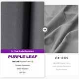 PURPLE LEAF Patio Umbrella Left-right Tilt 10FT with LED Lights Light Grey