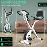BARWING Folding Exercise Bike, Foldable Upright Stationary Bike for Home Gym, Indoor Cycling Bike with 16-Level Adjustable Magnetic Resistance, 6.6 LBS Flywheel, 350LB Capacity, with APP