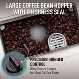 Zulay Kitchen Magia Automatic Espresso Machine – Clasica, Cream Silver – Super Automatic Coffee Maker with Built-in Grinder, Steam Wand, Self-Cleaning, Touch Panel, for Bean & Ground Coffee