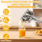 18-8 Stainless Steel Manual Juicer, 304 Food-Grade Lemon Squeezer, Deformation & Fruit Acid Resistant, Suitable for Lemons, Apples, Oranges, Pomegranates, Sugarcane, Etc.