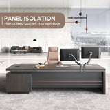 79" Reversible L-Shaped Executive Desk with Drawers, Storage Cabinet