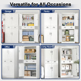Metal Garage Storage Cabinet with Two Drawers Locking Doors and 2 Adjustable Shelves