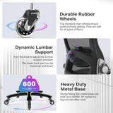 Big and Tall Office Chair 600lbs with 3D Flip Arms Adjustable Headrest - Heavy Duty Large Wheels Executive Computer Desk Chair