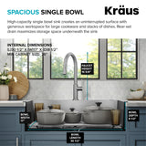 KRAUS Standart PRO 33” Drop-In/Undermount 18-Gauge Stainless Steel Single Bowl Kitchen Sink and Pull-Down Faucet in Spot-Free Stainless Steel Finish