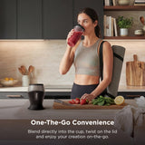 Ninja Fit Compact Personal Blender | Portable Blender for Smoothies, Shakes, and Frozen Blending | Includes (2) 16-oz. To-Go Cups and Spout Lids | 700 Watt | Black | QB3001SS