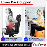 CanDo Inflatable Exercise Ball - Blue 11.8", Durable Extra Thick Non-Slip Stability Ball for Core Workouts, Yoga, Pilates, Active Seating, Physical Therapy, Pregnancy, Home Gym, Flexibility CanDo