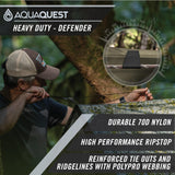 AquaQuest Safari Tarp – Lightweight Waterproof (5,000 mm) Seam-Taped Ripstop Rain Fly for Backpacking, Thru-Hiking & Hammock Camping – 20x13 Stealth Gray