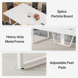 Tribesigns 8FT Conference Table, 94.49 L x 47.24 W x 29.53 H Inches Large Meeting Podcast Table for 10 People, Business Style Wooden Training Table with Strong Metal Frame for Office Conference