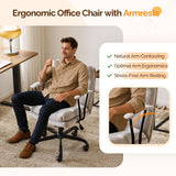 VINGLI Comfortable Office Desk Chairs with/No Wheels,Dual-Base,Removable Armrests