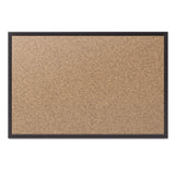 Quartet Cork Bulletin Board 36"W x 24"H Pin Board, Black Aluminum Frame (2303)