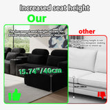 RENDGO 146" Oversized Boneless Sectional Sofa with Chaise,U Shaped,Black