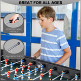 RAYKEEP 58" Competition Sized Foosball Table, Soccer Table Game, Heavy Duty Arcade Game Table with 2 Balls for Adult, Teens, Home, Indoor Game Room Sport (Wood Grain)