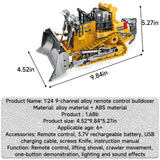 BLQCSLH Excavator Set，rc Dump Truck Command The Site Conquer The Dir，2.4Ghz Remote Control Construction Vehicle Set Children's Toys，Alloy Material Simulate True Scale (Bulldozer)