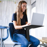 ECR4Kids The Surf Portable Lap Desk with Cushion, Flexible Seating, Black