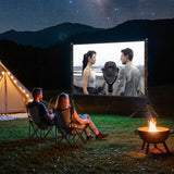 VntB Outdoor Projector Screen with Stand, 150 inch Portable Projection Screen Wrinkle-Free 16:9 4K HD Rear Front Movie Screen with Carry Bag for Indoor Home Theater, Camping and Backyard Entertainment
