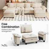 PHI VILLA Oversized 6-Seat U Shaped Modular Cloud Couch Sectional Sofa