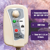 Infrared Heating Amethyst Mat - Full Size 72"x24" - Natural Crystals - Adjustable FIR Heat 86°-158°F - Deep Warmth Hot Stone Pad MediCrystal