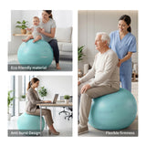 FITMIND Extra Thick Yoga Ball with Training Instruction, Anti-Burst Slip Resistant Exercise Ball with Pump for Pilates,Physical Therapy,Pregnancy Stability,Birthing Ball 22in 26in 30in