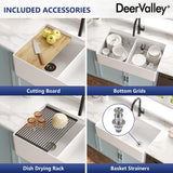 DeerValley Double Bowl Workstation Kitchen Sink 36 Inch