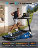 MERACH Incline Treadmill with Incline 6%-15%, 7-Layer Belt 300LBS Capacity Tredmill Foldable Handle Running Treadmills for Home