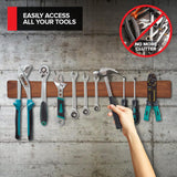 24 Inch Acacia Wood Magnetic Knife Holder Wooden Knife Rack and Magnet Strip for Knives and Metal Utensils Tool and Art Supply Organizer 10 Count