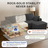 NABUMI 142'' Modular Sectional Sofa, Deep Seat Boneless Couch with Storage