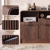Seang 31" Fluted 3 Drawer Lateral File Cabinet,Walnut
