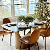 POVISON 63" Hobart Modern Dining Table for 4-6, Rectangle Matte Black