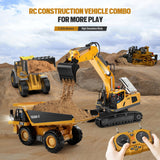 KIDMARKT Metal RC Wheel Loader Toy | 9-Channel Remote Control Construction Truck with Realistic Lights & Sounds, 1:20 Scale Rechargeable Vehicle for Boys Ages 3-12, STEM Engineering Gift for Kids 2025