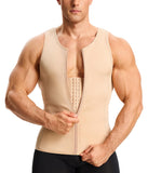 Nebility Mens Shapewear Fajas para Hombres Compression Shirt Men Body Shaper Tank Top Compression Undershirt Vest Sleeveless, Beige - 4XL