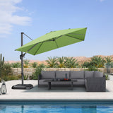 PURPLE LEAF Patio Umbrella Outdoor 10' x 10' Square Easy Setup Apple Green
