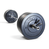 CAP Barbell 370 lb Elite Olympic Weight Set with 7ft Chrome Barbell & Black Bumper Plates