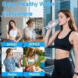 Hydrogen Water Bottle Generator - Portable Hydrogen Water Ionizer Machine SPE PEM Tech, Rechargeable Hydrogen Rich Water Glass Bottle for Home Gym Office and Travel Hydrogen Bottle