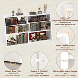 Expandable Bookshelf, Short Corner Bookshelf for Small Spaces, Small Ladder Book Shelf