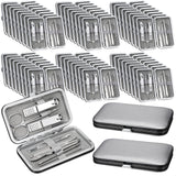 Geosar 50 Set 8 in 1 Travel Manicure Kit Bulk Professional Nail Clippers Pedicure Nail Care Tools Grooming Stainless Steel Set with Portable Travel Case, Gift for Valentine Men Women(Sliver)