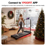 RHYTHM FUN Treadmill with Incline, Walking Pad with Handle Bar,300lbs Walking Pad with APP, Portable Folding Walking Treadmills for Home/Office with Low Noise
