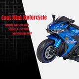 Electric Ride-On Motorcycle for Kids with 12V Motor, Training Wheels, Manual Throttle, Light Up Wheels, Music Player & Headlights - Ages 3-6 (Blue + Plastic + 50-99 pounds)