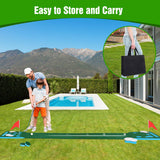 KEMLDIVS Golf Putting Game Set, Detachable Golf Putting Green Mat with 4 Balls, 2 Cups & Flags, 1 Portable Bag for Indoor & Outdoor Party Game Use
