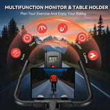 Exercise Bike, Wenoker Magnetic Resistance Stationary Bike for Home App Sync Indoor Bike with 350lbs Weight Capacity, Tablet Holder and Fitness Courses for Weight Loss[Black Red]