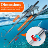 Wamlet Telescopic Fishing Gaff with Stainless Sea Fishing Spear Hook Tackle, Nonslip Rubber Handle Aluminium Alloy Pole for Saltwater Offshore Ice Tool (CURVEDHOOK)