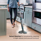 Shark Steam & Scrub All-in-One Scrubbing and Sanitizing Hard Floor Steam Mop, 2 Steam Modes, 2 Dirt Grip Soft Scrub Pads Included, XL Removable Water Tank, Swivel Steering, Teal, S8002BRN