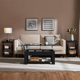 Yaheetech Modern Living Room 3 Pieces Table Sets, Lift Top Coffee Table and End Table Sets for Home and Office, Easy Assembly Accent Furniture with Hidden Compartment and Open Storage Shelf, Black