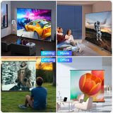 Portable ALR Manual Pull Up Projector Screen,100 in Outdoor Projector Screen 178°Viewing Angle Portable Movie Screen 3D/4K HD 16: 9 Wrinkle-Free Design for Movie Home Theater Backyard Night