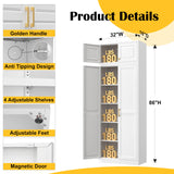 Steeloong 86"Metal Pantry Storage Cabinet with Doors & 4 Adjustable Shelves